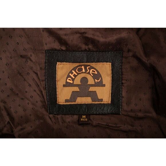 Phase 2 Mens Genuine Leather Trench Coat Jacket M - Picture 6 of 7